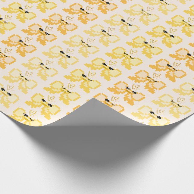 Pixel-Bogen in High Heels Muster Geschenkpapier (Ecke)