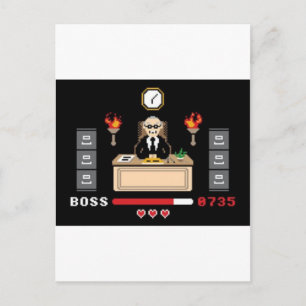 Pixel 'Boss' Design - GeekShirts Postkarte