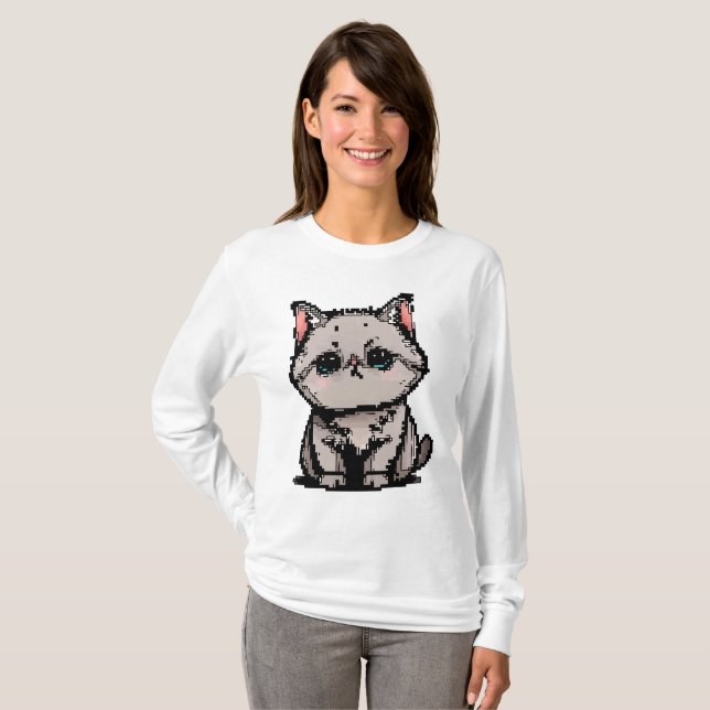 Pixel British Shorthair Charm T-Shirt (Vorne ganz)