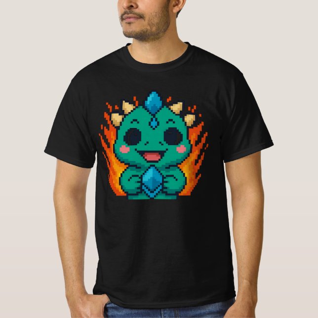 Pixel Bull-Zilla-Coin - Retro-8-Bit-Crypto-Gaming T-Shirt (Vorderseite)