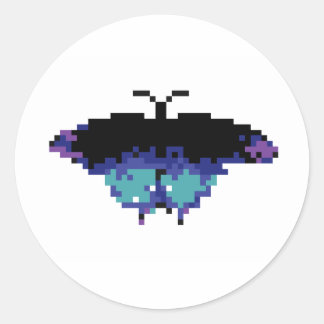 Pixel Butterfly Runder Aufkleber