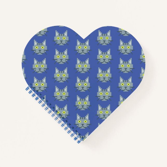 Pixel-Cat-Muster Notizbuch (Vorderseite)