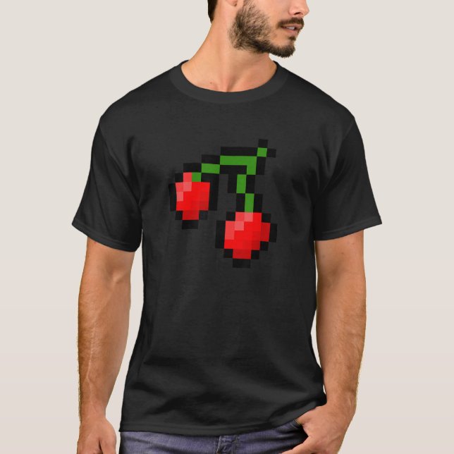 Pixel Cherries 8 Bit 80er Video Game Halloween Kos T-Shirt (Vorderseite)