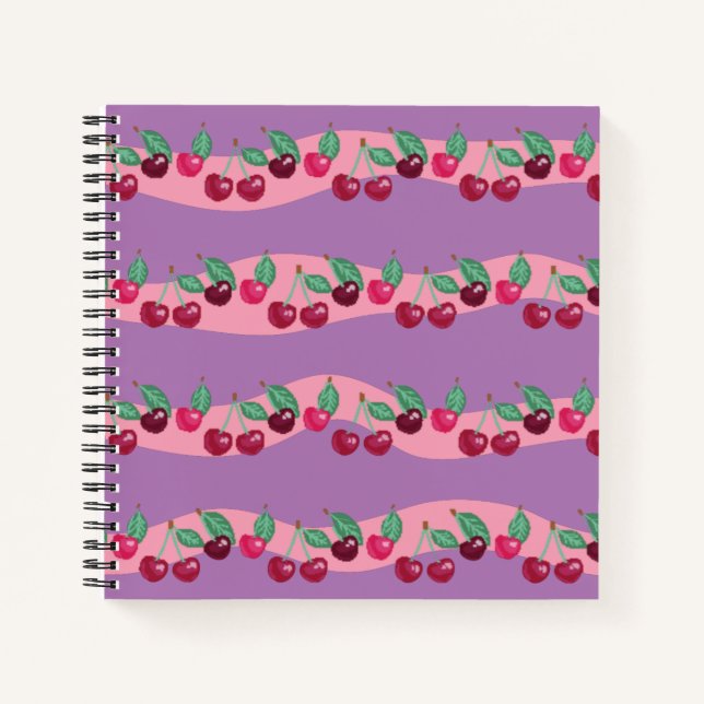 Pixel Cherries Notizbuch (Vorderseite)