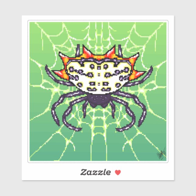 Pixel Crab Spider Art Aufkleber (Blatt)