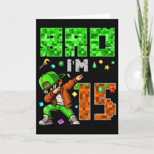 Pixel Dab Gamer Style Geburtstagsgeschenk für Jung Karte