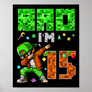 Pixel Dab Gamer Style Geburtstagsgeschenk für Jung Poster