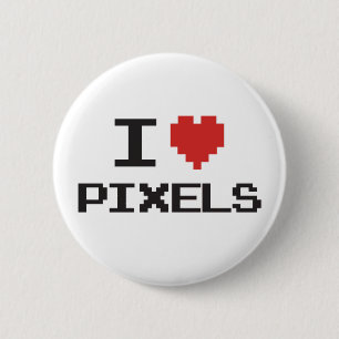 Pixel der Liebe I pixelated Herz retro Gamer 8bit Button