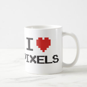 Pixel der Liebe I pixelated Herz retro Gamer 8bit Kaffeetasse