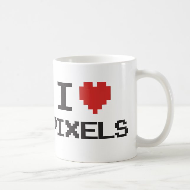 Pixel der Liebe I pixelated Herz retro Gamer 8bit Kaffeetasse (Rechts)