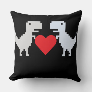 Pixel Dino Love – Süßes Retro-Kissen Kissen