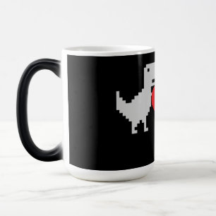 Pixel-Dinosaur-Liebe – Süßes Schlüsselanhänger-Ges Verwandlungstasse