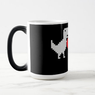 Pixel-Dinosaur-Liebe – Süßes Schlüsselanhänger-Ges Verwandlungstasse
