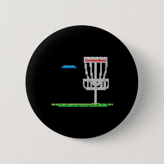 Pixel Disc Golf Frisbee Golfer Frolf Männer Jungen Button (Vorderseite)
