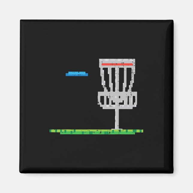 Pixel Disc Golf Frisbee Golfer Frolf Männer Jungen Magnet (Vorne)