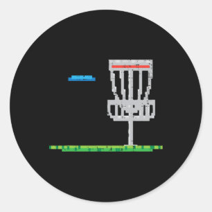 Pixel Disc Golf Frisbee Golfer Frolf Männer Jungen Runder Aufkleber