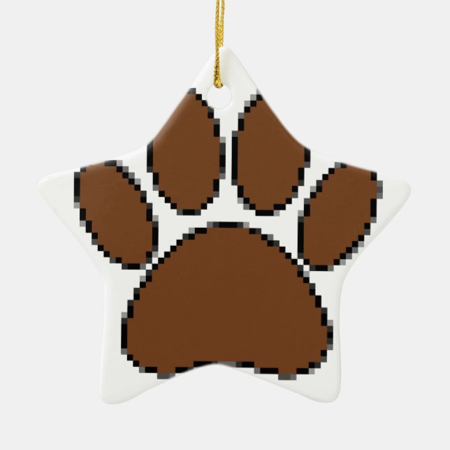 Pixel Dog PW Print Keramik Ornament (Vorne)