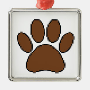 Pixel Dog PW Print Silbernes Ornament