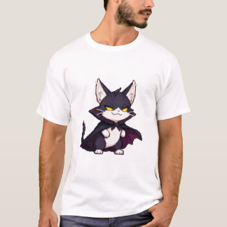 Pixel-Dracula-Katze – Selbstgefällige süße Vampir- T-Shirt