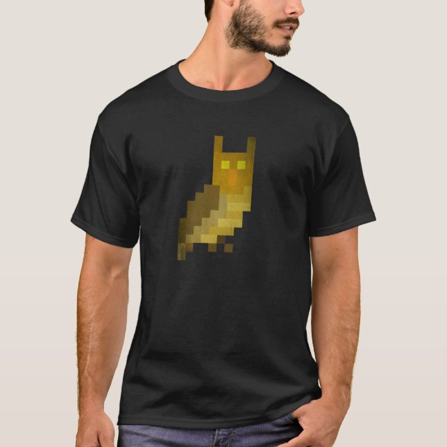 Pixel-Eulen-T - Shirt (Vorderseite)