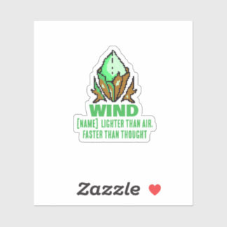 Pixel Fantasy Windkristall | Retro Pixel Elementar Aufkleber