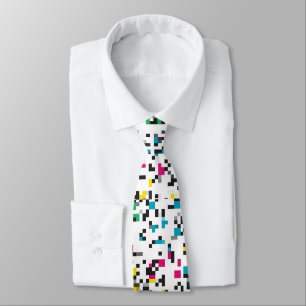 Pixel Farbe Blöcke Glitch Neck Tie Krawatte