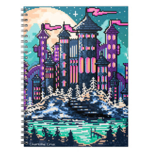 Pixel farbige Burg Notizblock