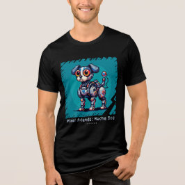 Pixel Friends: Mecha Dog (Man Tshirt)(FunnyTshirt) Tri-Blend Shirt