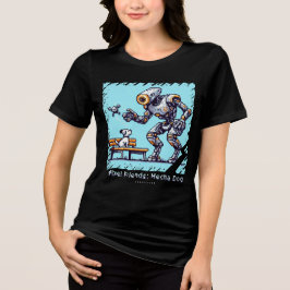 Pixel Friends: Mecha Dog (Robot Dog) (Frauenhemd) Tri-Blend Shirt