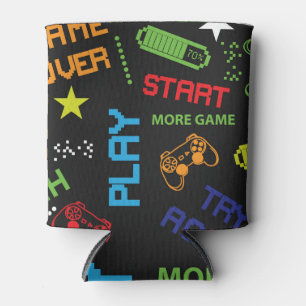 Pixel Game Style: Abstrakt nahtlos. Dosenkühler