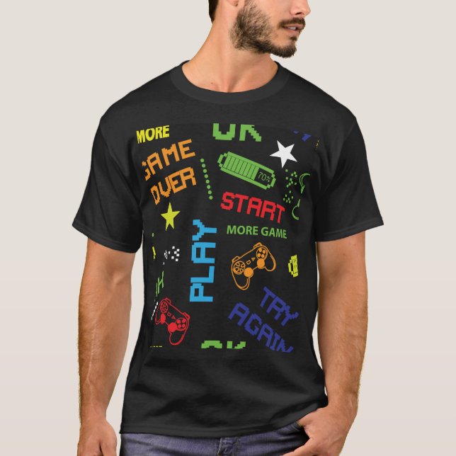 Pixel Game Style: Abstrakt nahtlos. T-Shirt (Vorderseite)