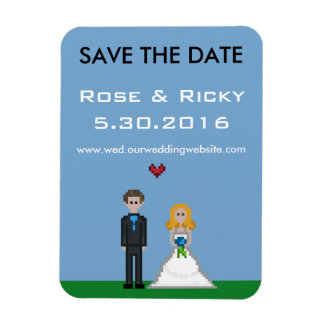 Pixel Gamer Save the Date Wedding Magnet