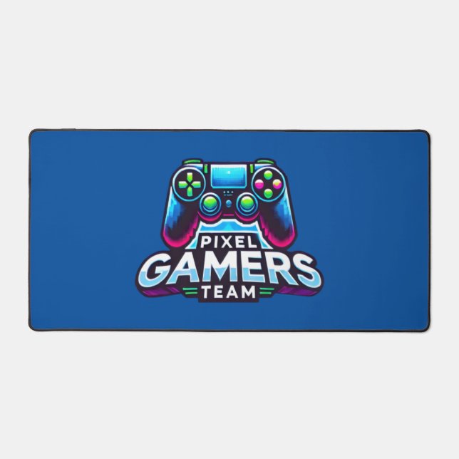 Pixel Gamers Team - Blue Gaming Schreibtischunterlage (Vorderseite)