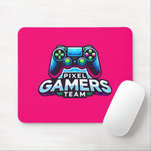 Pixel Gamers Team - Neon Glitch Effekt Mousepad