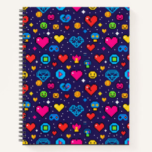 Pixel-Gaming-Ästhetik-Hardcover-Journal Notizbuch