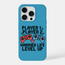 Pixel Gaming Couple Level Up Design iPhone 15 Pro Hülle