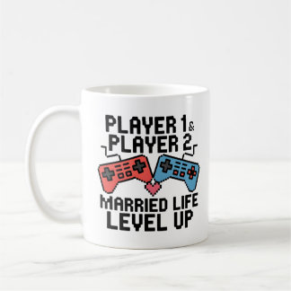 Pixel Gaming Couple Level Up Design Kaffeetasse