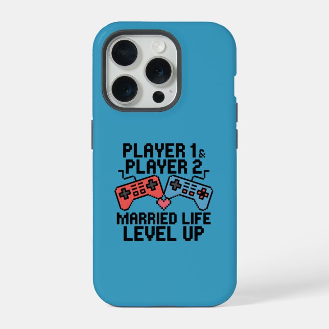 Pixel-Gaming-Paar-Level-Design iPhone Hülle (Rückseite)