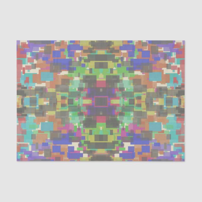 Pixel, Gemustert über den Farben des Regenbogens Seidenpapier (Vorderseite)