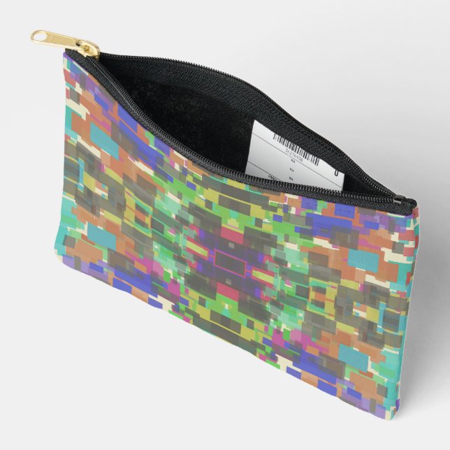 Pixel, Gemustert über den Farben des Regenbogens Zubehörtasche (Offen)