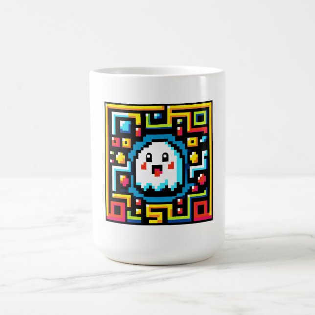 Pixel-Ghost-Maze - Retro-Arcade-Inspiriert Gaming Kaffeetasse (Mittel)
