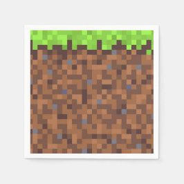 Pixel-Gras-Gamer-Geburtstag  Serviette