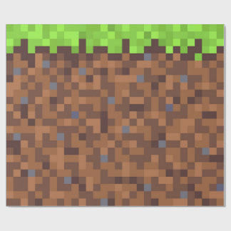 Pixel grass gamer birthday  geschenkpapier