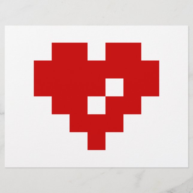 Pixel Heart 8 Bit-Liebe Flyer (Vorne)