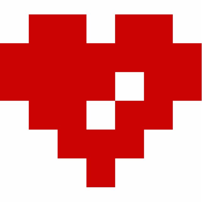 Pixel Heart 8 Bit-Liebe Freistehende Fotoskulptur (Vorne)