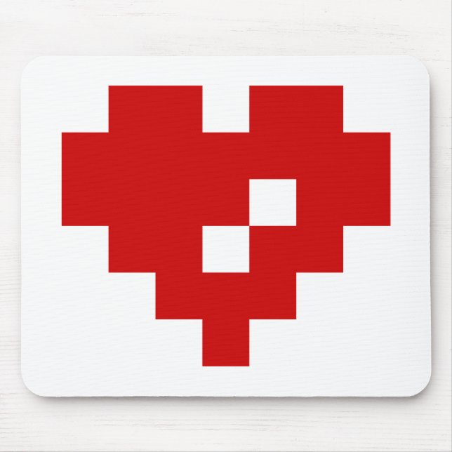 Pixel Heart 8 Bit-Liebe Mousepad (Vorne)