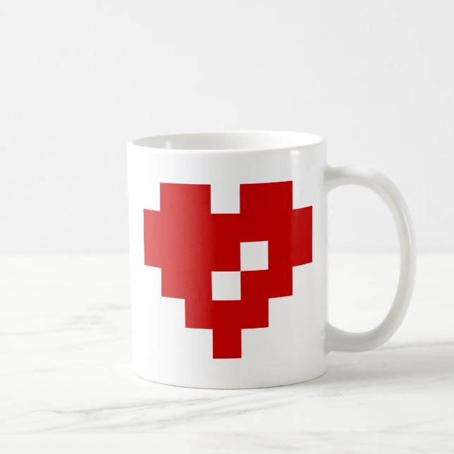 Pixel Heart 8 Bit-Liebe Tasse (Rechts)