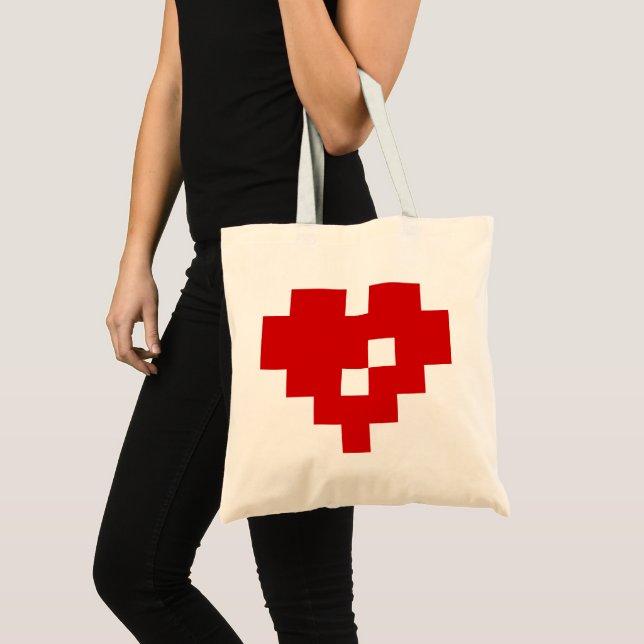 Pixel Heart 8 Bit-Liebe Tragetasche (Vorderseite (Produkt))