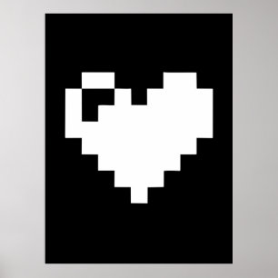 Pixel Heart 8 Bits Poster