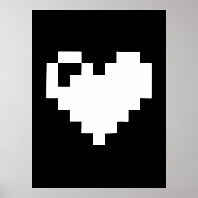 Pixel Heart 8 Bits Poster (Vorne)